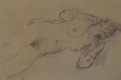 Nude by Bernard Dunstan, drawing, sold Apr 2020