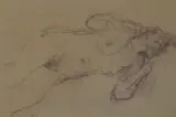 Nude by Bernard Dunstan, drawing, sold Apr 2020