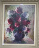 Still life of flowers by E. Van Weinmann, oil on canvas, sold Mar 2020