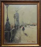 Paris 1950 by Bernard Lignon, oil on canvas, sold Mar 2020