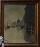 Paris 1950 by Bernard Lignon, oil on canvas, sold Mar 2020