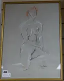 Coloured chalk by John Skelton, 1994, watercolor, offered Mar 2020