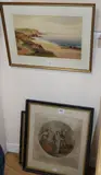 Wickmouth Bay, 28 x 48cm with three assorted 19th century prints by John Shapland, watercolour, sold Mar 2020