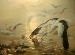 Le Lac Mysterieux' signed 49 x 65in by Adrienne Ball-Demont, oil on canvas, sold Mar 2020
