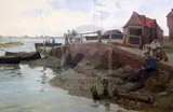 Old Bosham' letter of authentication from the artist's son verso 20 x 30in by Percy Robert Craft, oil on canvas, sold Mar 2020
