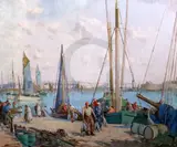 5 x 29.5in by William Lee Hankey, oil on canvas, sold Mar 2020
