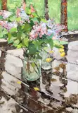Lilac' label verso 26.75 x 18.75in by J. Matushevsky, oil on board, sold Mar 2020