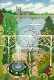 A Garden by the River' signed, label verso 36 x 24in by Ula Paine, oil on canvas, sold Mar 2020