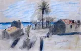 Bordighera' inscribed, Exhibited Chris Beetles Ltd, 'Art & Sunshine; The Work of Hercules Brabazon Brabazon' May 1997 no.39 6.25 x 10in by Hercules Brabazon Brabazon, pastel and pencil, sold Mar 2020