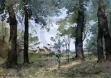 Folio of watercolours and by Henri Harpignies, pencil, sold Mar 2020