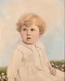 A half-length portrait of a young child by Sidney Smith, oil on canvas, sold May 2021