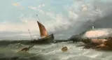 Shipping off Scarborough by William Henry Williamson, oil on canvas, offered May 2021