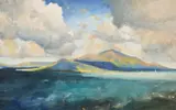 British, Bree Isle, Kerry by Richard Lannowe Hall, mixed media on paper, sold May 2021