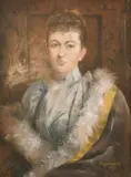 British, A half-length portrait of a lady by Amy Giampietri, 1890, pastel, sold May 2021