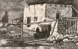 British, figures in Ibiza, wood engraving, numbered 2/75 by William Fulljames, engraving, offered May 2021