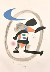Blue Moon' A lithograph in colours by Joan Miró, lithograph, sold May 2021