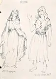 British, A collection of illustrations for traditional costume design such as Celtic and Norman by D. W. Reed, Mixed media, variously inscribed, all around, offered Apr 2021