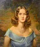 Deb' in 1957 by Frank Beresford, oil on canvas, offered Apr 2021