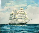A scene of the clipper Thermopylae unfurling sails by David Mellor, oil on canvas, offered Apr 2021
