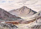 A figure walking towards a mountain stream by C. A. Cooke, oil on canvas, offered Apr 2021