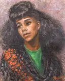 Czech, A head and shoulders portrait of a lady by Bruno Beran, oil on board, sold Apr 2021