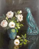 French, A still life of flowers in a vase with ornaments by Raymond Tassoul, oil on board, offered Apr 2021