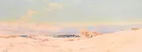 British, A view of figures by buildings at an oasis by Augustus Osborne Lamplough, watercolour, offered Apr 2021