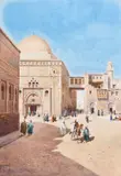 Italian, An Arabic street scene with figures and horses by Vittorio Rappini, watercolour, offered Apr 2021