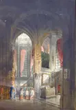 British, A view of the interior of the Cathedral of St by Pilfold Fletcher Watson, watercolour, sold Apr 2021