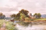 On the Avon' and 'Near Weybridge by Henry Charles Fox, watercolour, offered Apr 2021