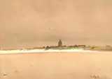 British, A view of Calais from the beach by Thomas Bush Hardy, watercolour, sold Apr 2021