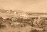 Campagne d'Athenes by Alfred de Curzon, charcoal, sold Apr 2021