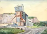 Sussex Chalk Mill by Jet S. Jardine, Chalk Mill', signed in pencil with a Society of Women Artists Label verso, sold Apr 2021