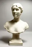 FRENCH A WHITE MARBLE BUST OF A YOUNG GIRL on a pedestal base by Charles Delanglade, sculpture, offered Apr 2021