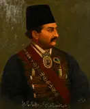 Circa 1890, persian, a portrait of massoud mirza zell-e soltan (1850-1918) by Ibrahim Isfahani, oil on canvas, sold Apr 2021