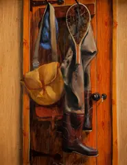 Fisherman's door by Henry Koehler, oil on panel, sold Nov 2012