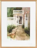 of Royal Garden Pinks by George Shedd, watercolor, offered Dec 2017