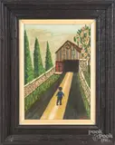titled Barn at Skippack PA by Samuel Granatt, oil on board, offered Dec 2017