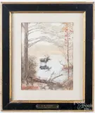 landscape with moose by Edwin Deming, watercolor and gouache, offered Dec 2017