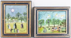 works by Barbara Strawser, oil on paper, offered Dec 2017
