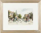 market scene by Philip Jamison Jr., watercolor, offered Dec 2017