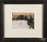 and white wash landscape by Philip Jamison Jr., watercolor, offered Dec 2017