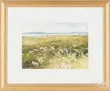 field with daisies by Philip Jamison Jr., watercolor, offered Dec 2017