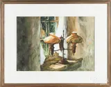 titled Grandpa's Oil Lamp by Barbara Crowther Chadwick, watercolor, offered Dec 2017