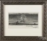 landscape study by Barclay Rubincam, pencil, offered Dec 2017