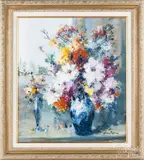 floral still life by Ingfried Morro, oil on canvas, offered Dec 2017