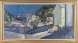 street scene by Brett Busang, oil on board, offered Dec 2017
