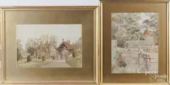 landscapes by Tom Hunn, 1896, watercolor, offered Dec 2017