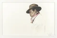 of a black man by Charles Colombo, watercolor, offered Dec 2017