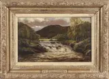 landscape by Alfred Augustus Glendening, Sr., oil on canvas, offered Dec 2017